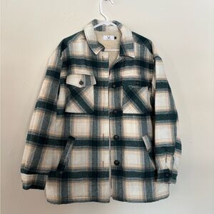 Plaid Button-Up Jacket